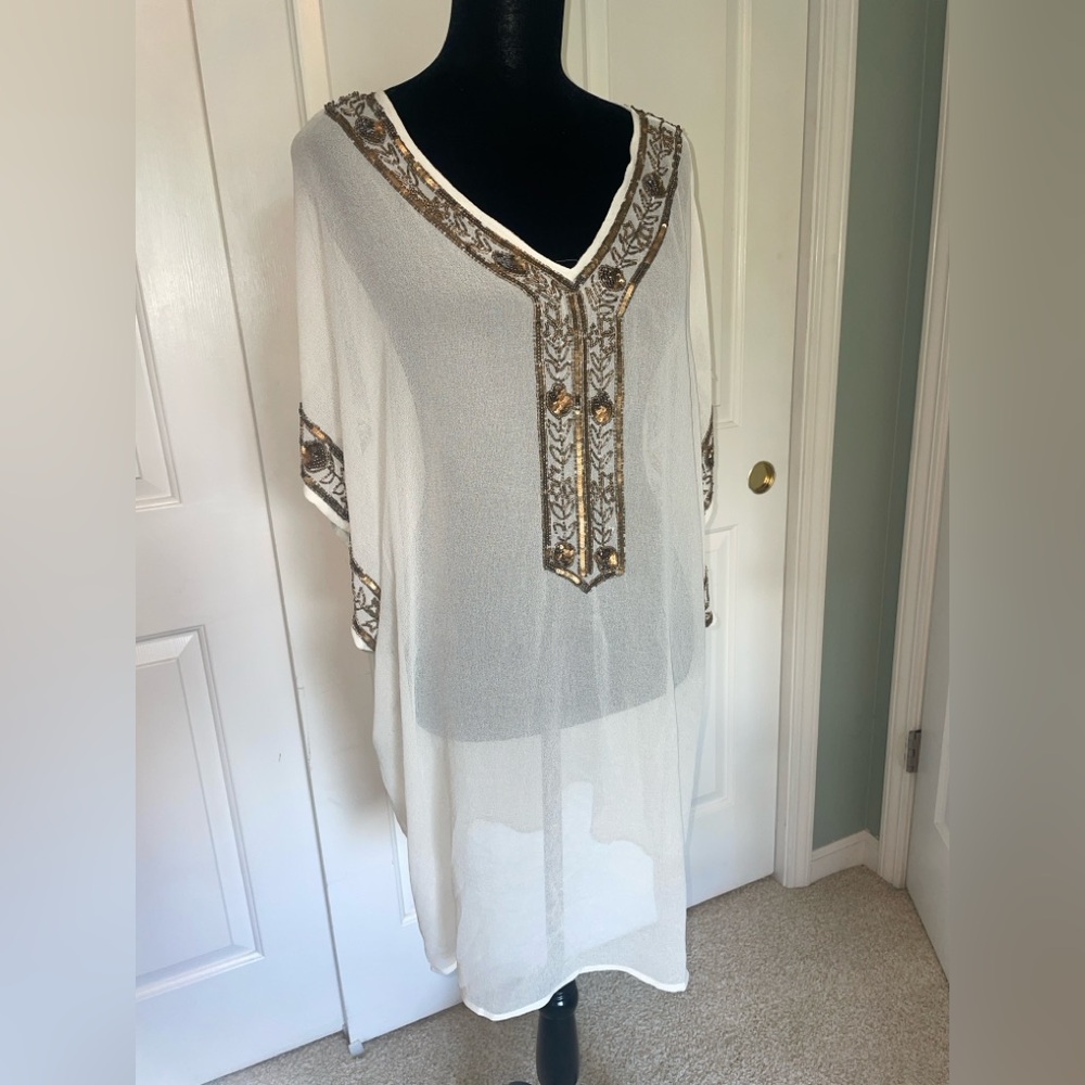NWT Yuka Beach Beaded Swim Cover Up - Large